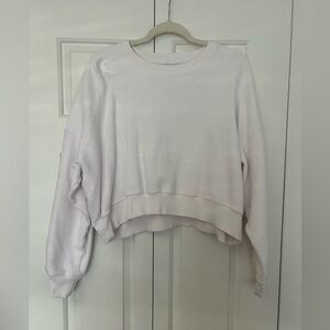 Aerie White Ribbed Crewneck